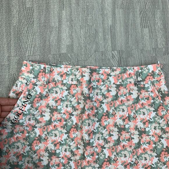 Golfino Skort Womens 6 Ivy Pink Match Play Floral Print Lined Side Zip Golf - Picture 3 of 15